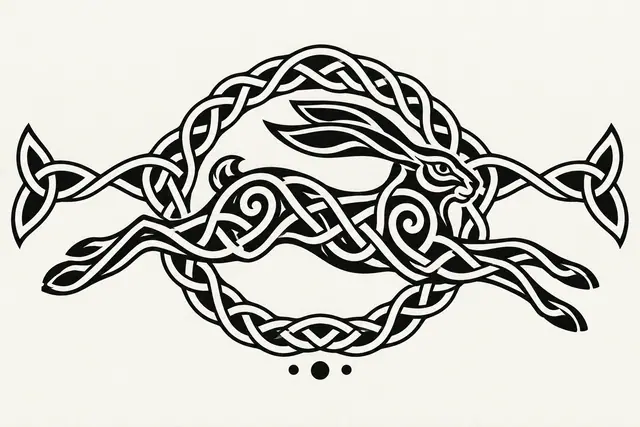 Blackwork Celtic animal tattoo design for the chest