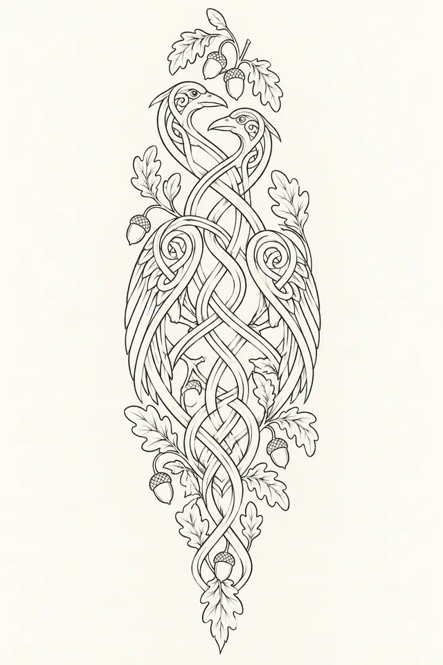 Fine-line Celtic animal tattoo design for the forearm