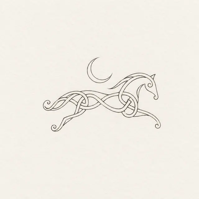Fine-line Celtic animal tattoo design for the wrist