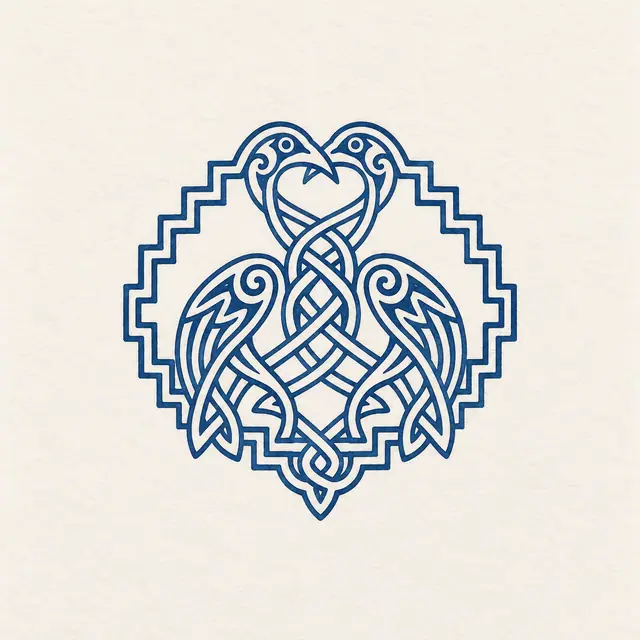 Woad blue Celtic animal tattoo design for the ankle