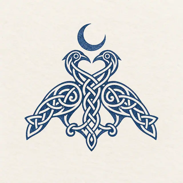 Woad blue Celtic animal tattoo design for the ankle