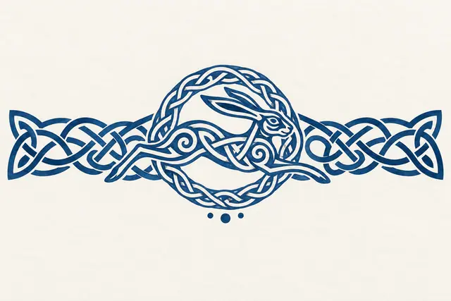Woad blue Celtic animal tattoo design for the arm (armband)
