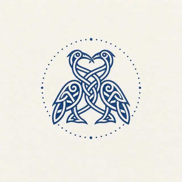 Woad blue Celtic animal tattoo design for the wrist