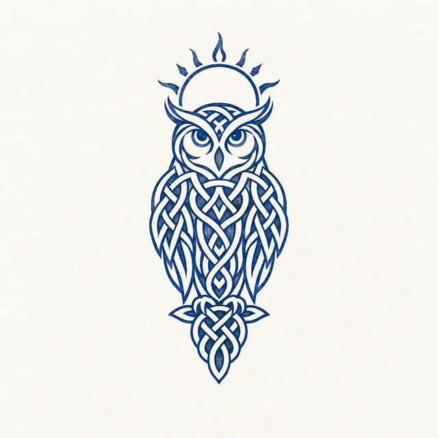 Woad blue Celtic animal tattoo design for the wrist