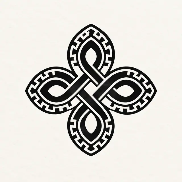 Blackwork Celtic knot tattoo design for the ankle