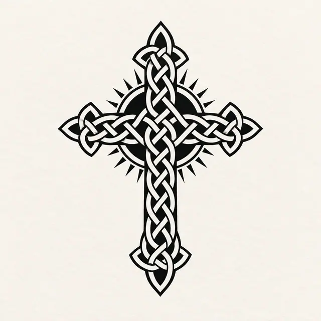 Blackwork Celtic knot tattoo design for the ankle