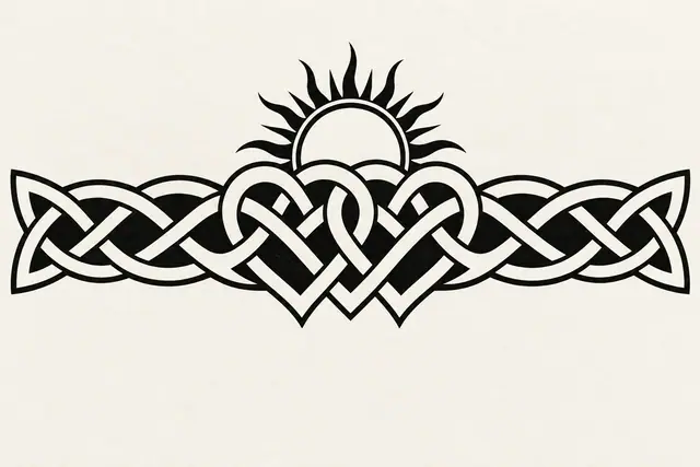 Blackwork Celtic knot tattoo design for the arm (armband)