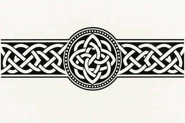Blackwork Celtic knot tattoo design for the arm (armband)