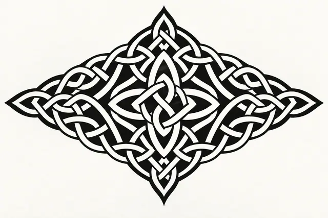 Blackwork Celtic knot tattoo design for the chest