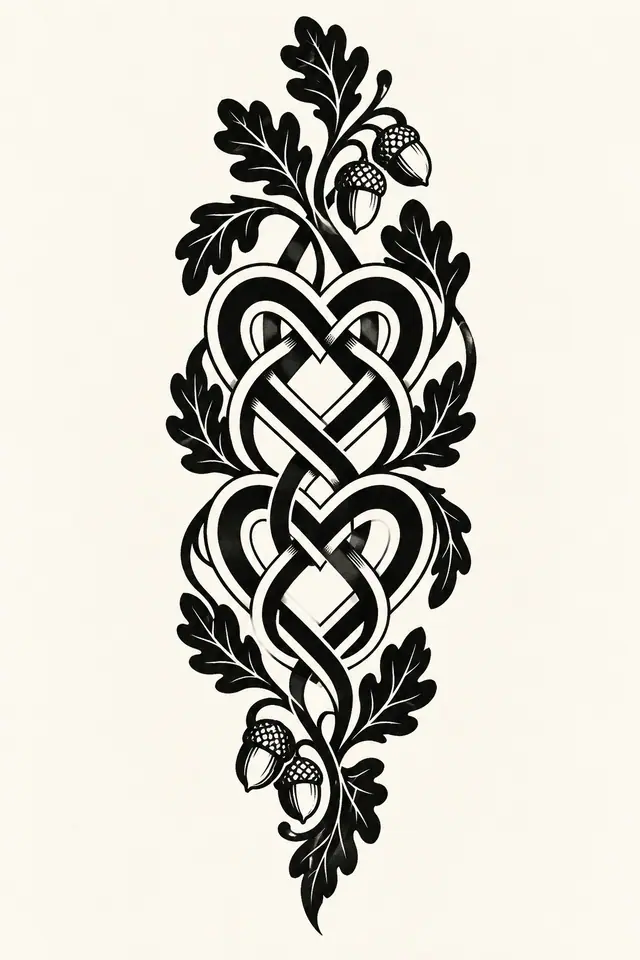 Blackwork Celtic knot tattoo design for the forearm