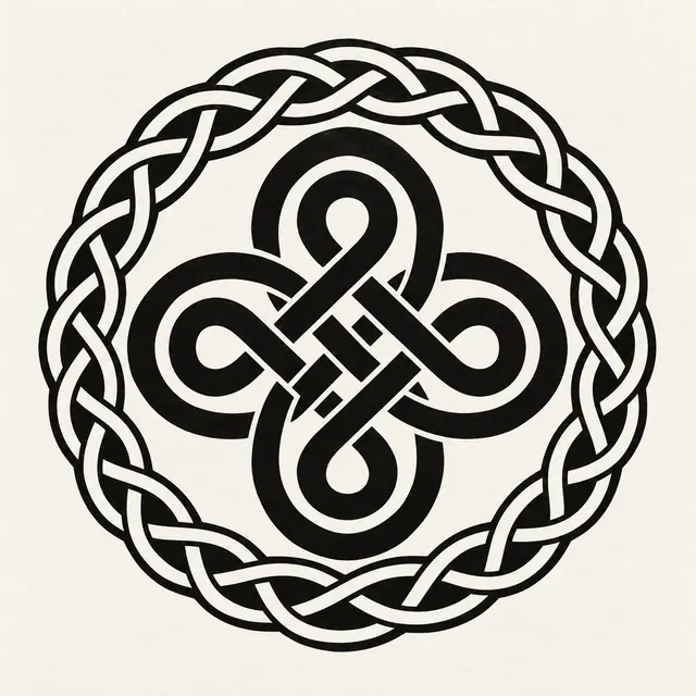 Blackwork Celtic knot tattoo design for the shoulder