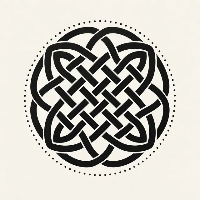 Blackwork Celtic knot tattoo design for the shoulder