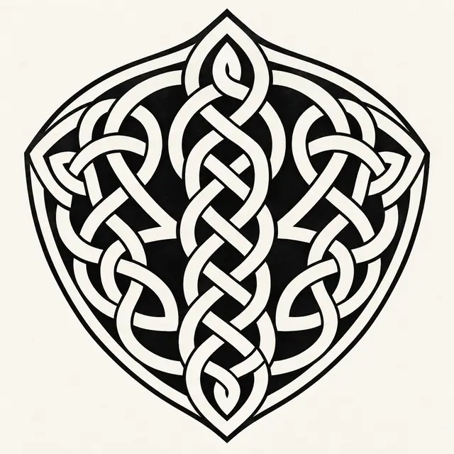 Blackwork Celtic knot tattoo design for the shoulder