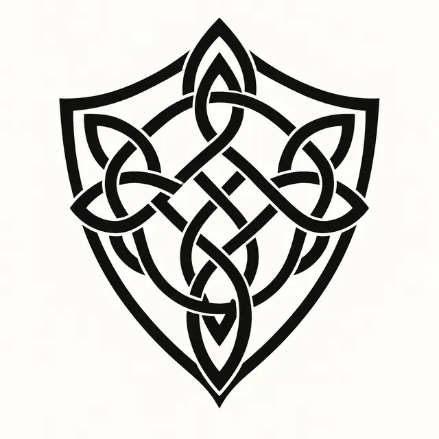 Blackwork Celtic knot tattoo design for the upper back
