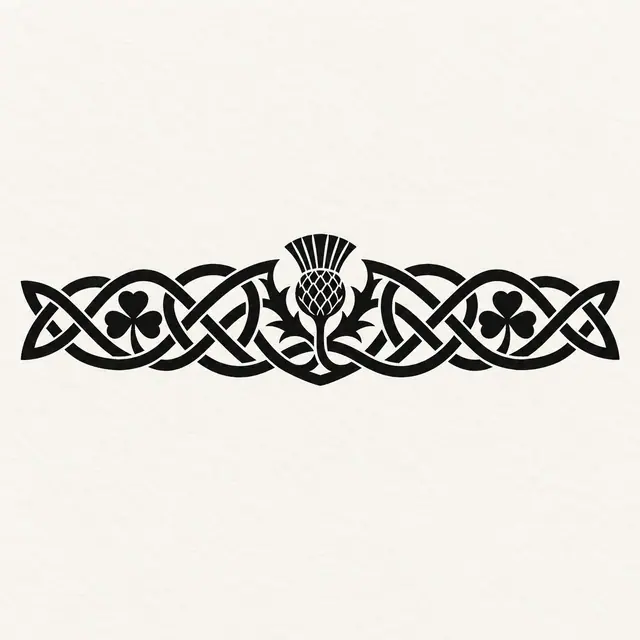 Blackwork Celtic knot tattoo design for the wrist