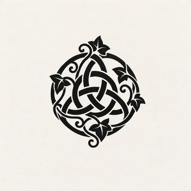 Blackwork Celtic knot tattoo design for the wrist