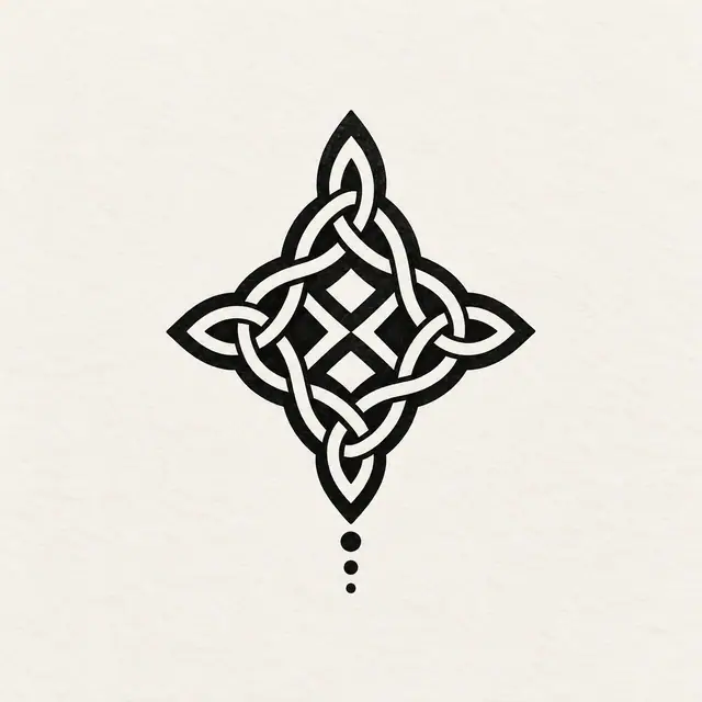 Blackwork Celtic knot tattoo design for the wrist