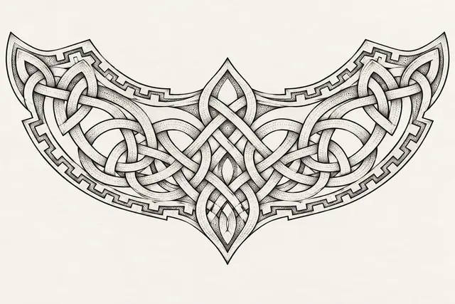 Dotwork Celtic knot tattoo design for the chest