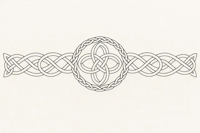 Fine-line Celtic knot tattoo design for the arm (armband)
