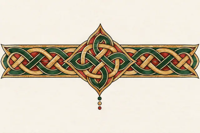 Color illuminated Celtic knot tattoo design for the arm (armband)
