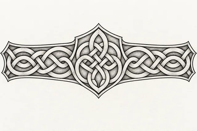 Dotwork Dara knot tattoo design for the arm (armband)