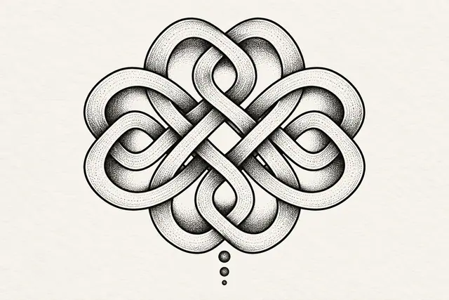 Dotwork Dara knot tattoo design for the chest