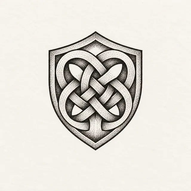 Dotwork Dara knot tattoo design for the wrist