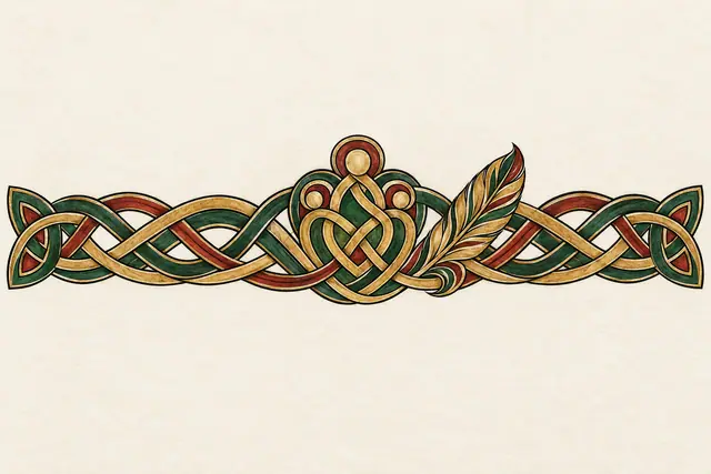 Color illuminated Celtic motherhood knot tattoo design for the arm (armband)