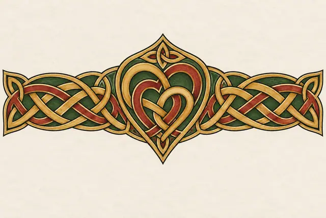 Color illuminated Celtic motherhood knot tattoo design for the arm (armband)