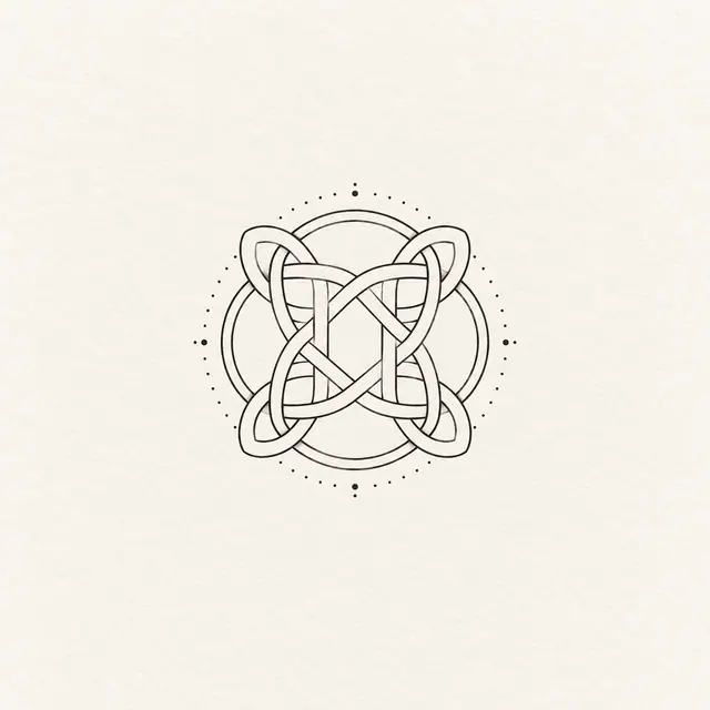Fine-line Celtic shield knot tattoo design for the ankle