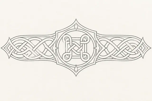 Fine-line Celtic shield knot tattoo design for the arm (armband)