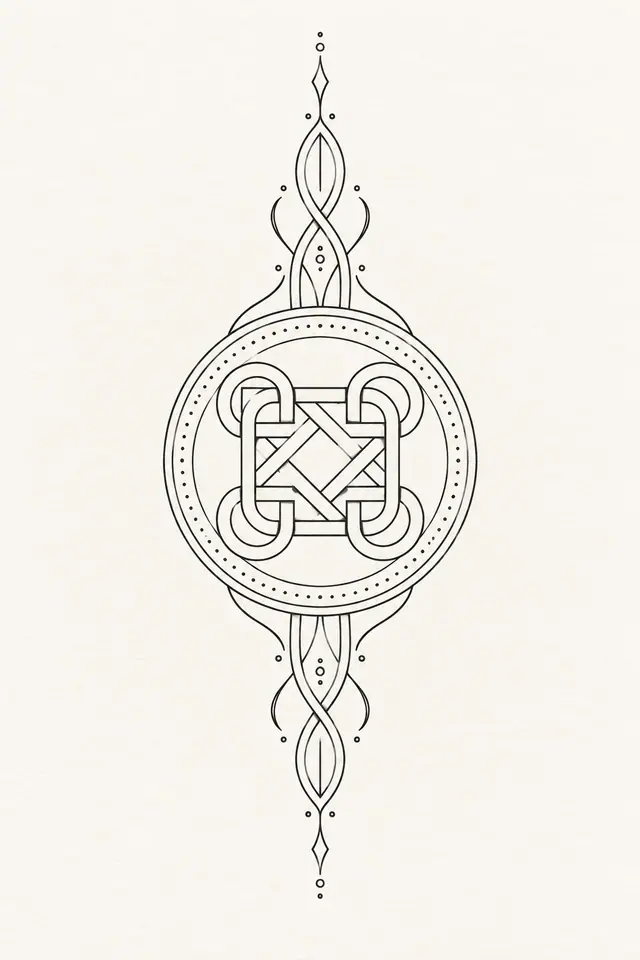 Fine-line Celtic shield knot tattoo design for the forearm