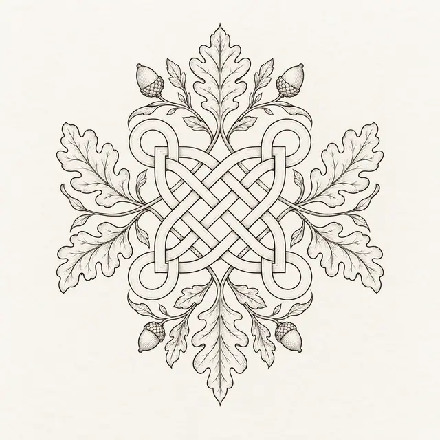 Fine-line Celtic shield knot tattoo design for the upper back