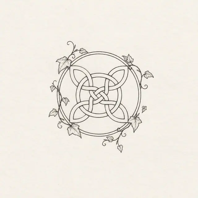 Fine-line Celtic shield knot tattoo design for the wrist