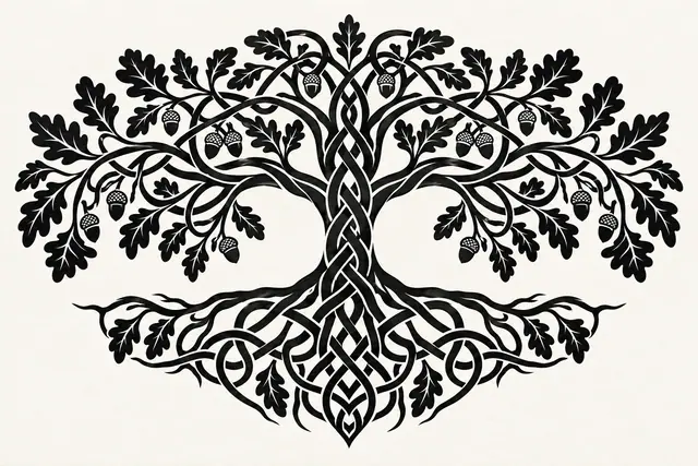 Blackwork Celtic tree of life tattoo design for the chest
