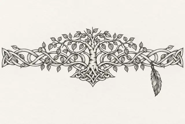 Dotwork Celtic tree of life tattoo design for the arm (armband)
