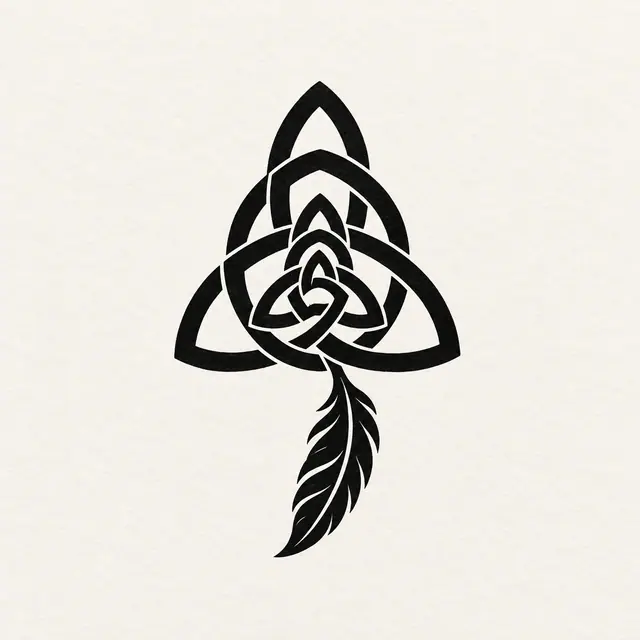 Blackwork trinity knot tattoo design for the wrist
