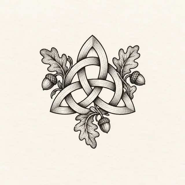 Dotwork trinity knot tattoo design for the wrist
