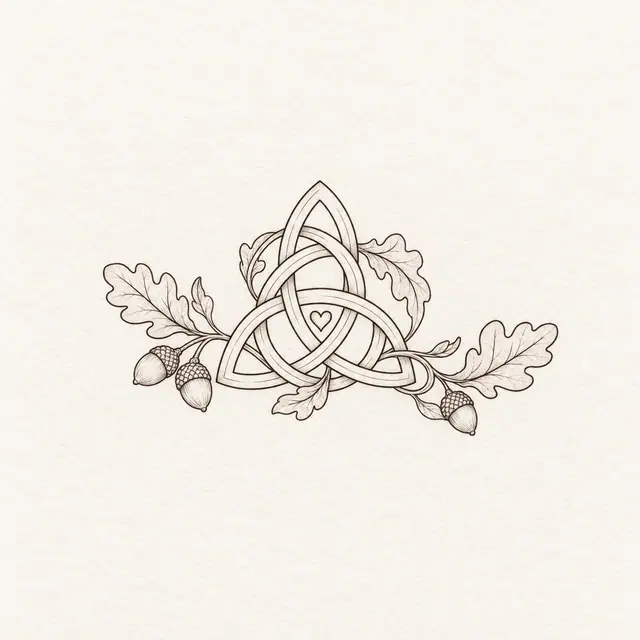 Fine-line trinity knot tattoo design for the ankle