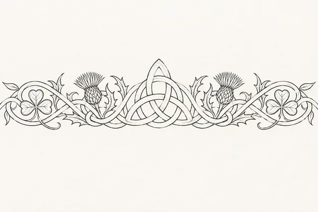 Fine-line trinity knot tattoo design for the arm (armband)