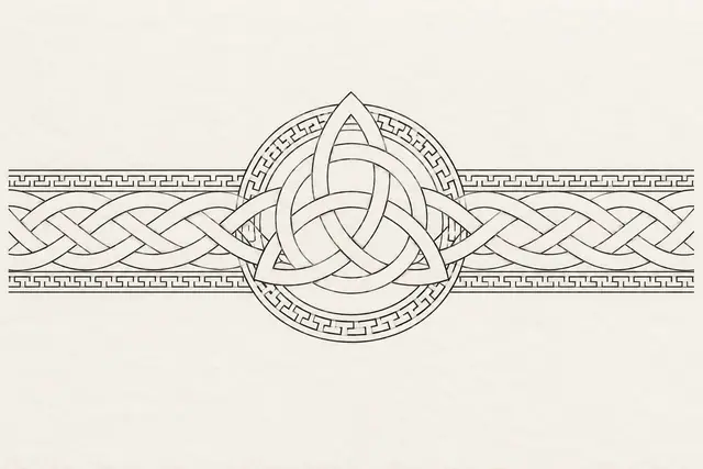 Fine-line trinity knot tattoo design for the arm (armband)