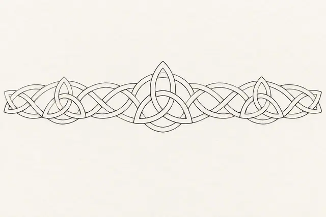 Fine-line trinity knot tattoo design for the arm (armband)