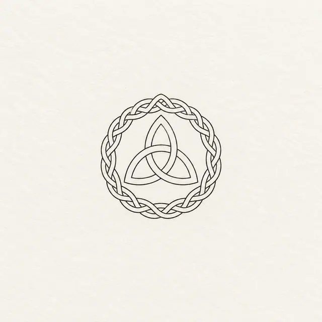 Fine-line trinity knot tattoo design for the wrist