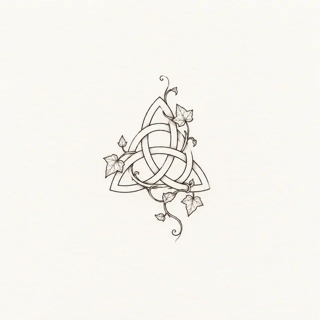 Fine-line trinity knot tattoo design for the wrist