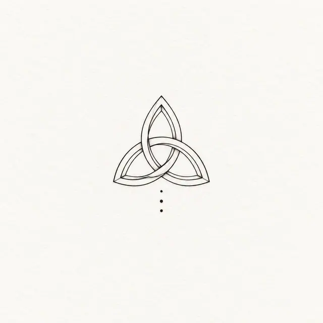 Fine-line trinity knot tattoo design for the wrist