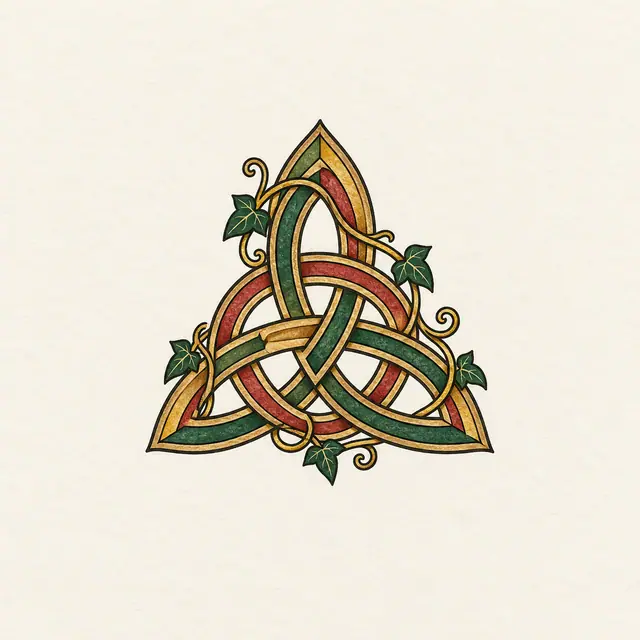 Color illuminated trinity knot tattoo design for the wrist