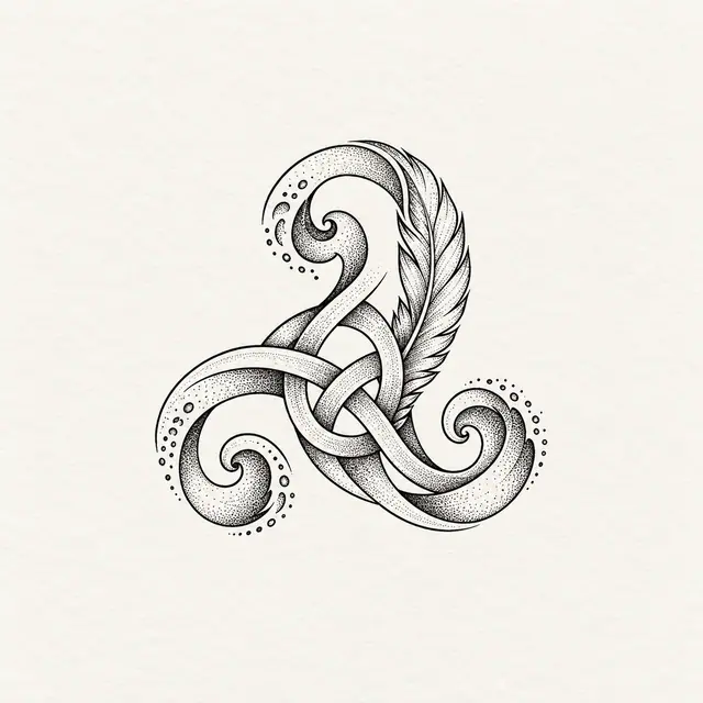 Dotwork triskele tattoo design for the ankle