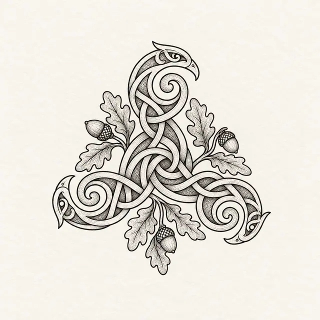 Dotwork triskele tattoo design for the ankle