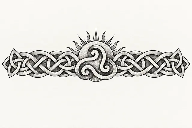 Dotwork triskele tattoo design for the arm (armband)