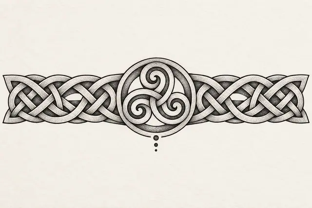 Dotwork triskele tattoo design for the arm (armband)
